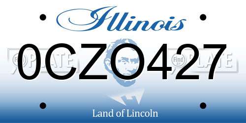 0CZO427 Illinois License Plate