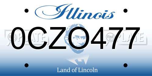 0CZO477 Illinois License Plate