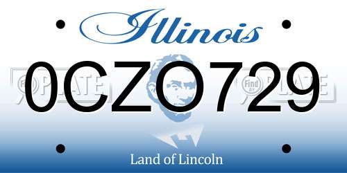 0CZO729 Illinois License Plate