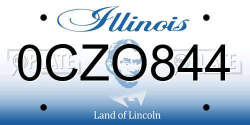 0CZO844 Illinois License Plate