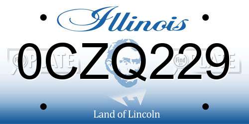 0CZQ229 Illinois License Plate