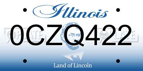 0CZQ422 Illinois License Plate