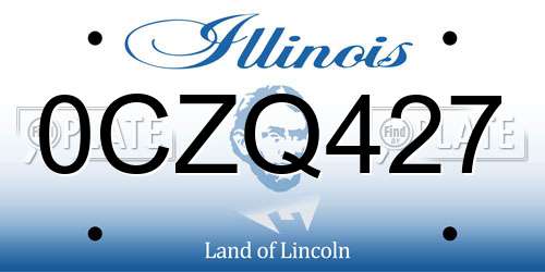 0CZQ427 Illinois License Plate