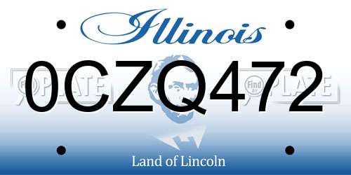 0CZQ472 Illinois License Plate