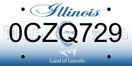 0CZQ729 Illinois License Plate