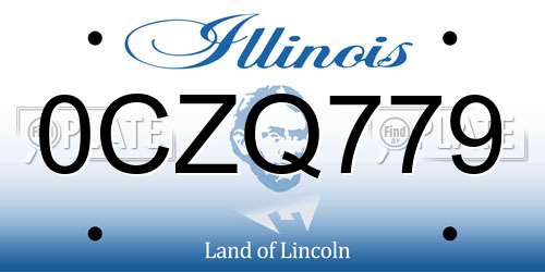 0CZQ779 Illinois License Plate