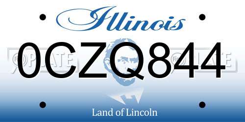 0CZQ844 Illinois License Plate