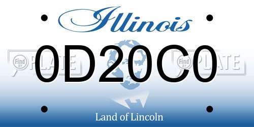 0D20C0 Illinois License Plate