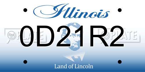 0D21R2 Illinois License Plate