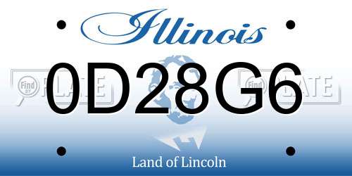 0D28G6 Illinois License Plate