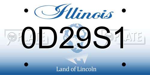0D29S1 Illinois License Plate