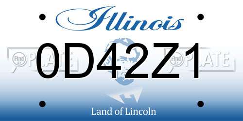 0D42Z1 Illinois License Plate