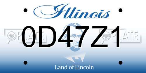 0D47Z1 Illinois License Plate