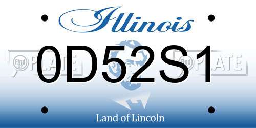 0D52S1 Illinois License Plate