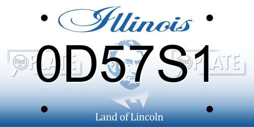 0D57S1 Illinois License Plate