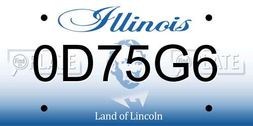 0D75G6 Illinois License Plate