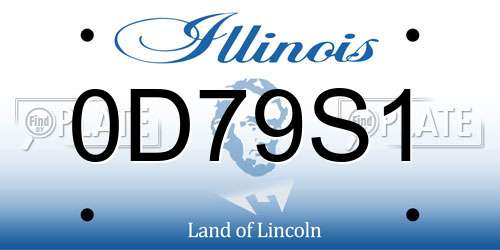0D79S1 Illinois License Plate