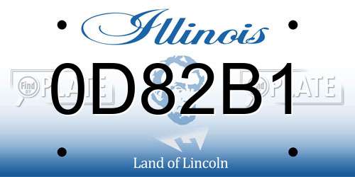 0D82B1 Illinois License Plate