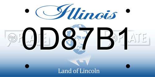 0D87B1 Illinois License Plate