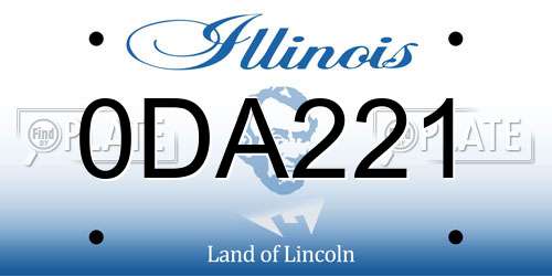 0DA221 Illinois License Plate