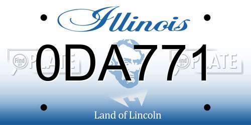 0DA771 Illinois License Plate