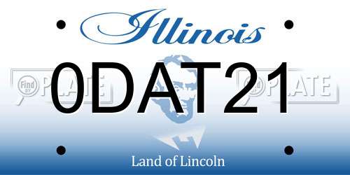 0DAT21 Illinois License Plate