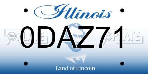 0DAZ71 Illinois License Plate