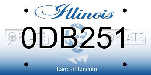 0DB251 Illinois License Plate