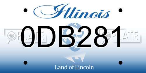 0DB281 Illinois License Plate