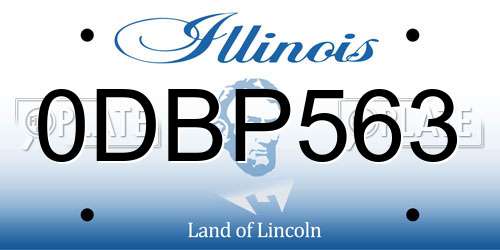 0DBP563 Illinois License Plate