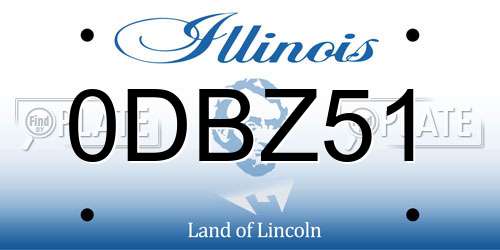 0DBZ51 Illinois License Plate