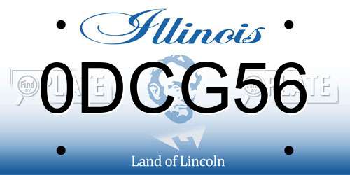 0DCG56 Illinois License Plate