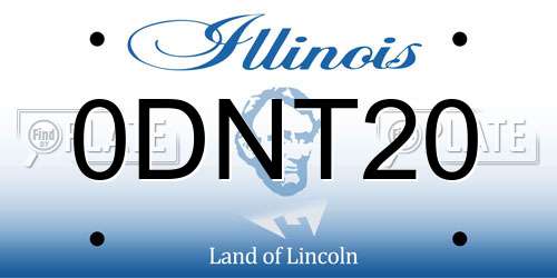 0DNT20 Illinois License Plate