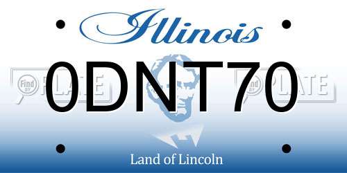 0DNT70 Illinois License Plate