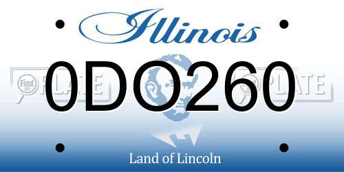 0DO260 Illinois License Plate