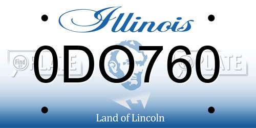 0DO760 Illinois License Plate
