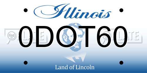 0DOT60 Illinois License Plate