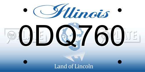0DQ760 Illinois License Plate