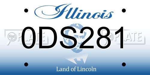 0DS281 Illinois License Plate
