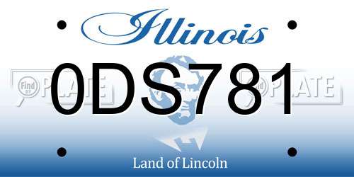 0DS781 Illinois License Plate