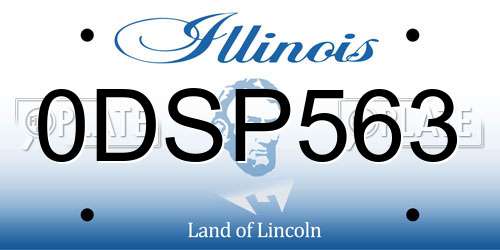 0DSP563 Illinois License Plate