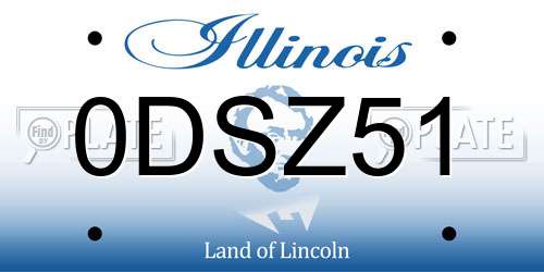 0DSZ51 Illinois License Plate