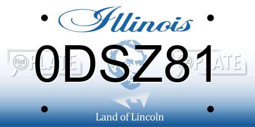 0DSZ81 Illinois License Plate