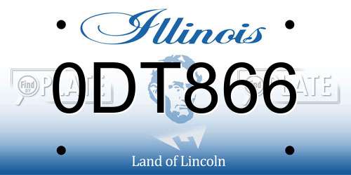 0DT866 Illinois License Plate