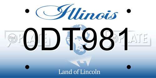 0DT981 Illinois License Plate