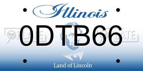 0DTB66 Illinois License Plate