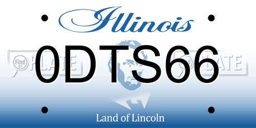 0DTS66 Illinois License Plate