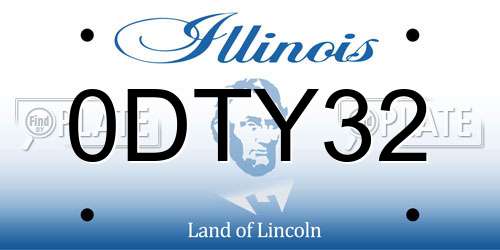 0DTY32 Illinois License Plate