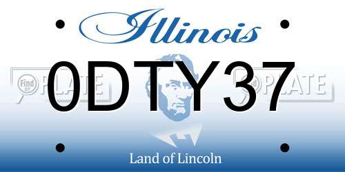 0DTY37 Illinois License Plate