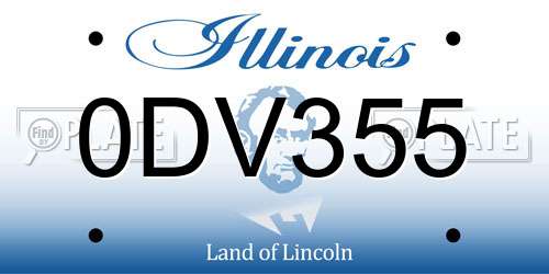 0DV355 Illinois License Plate